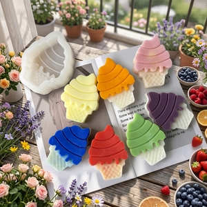 Cetakan Silikon Bentuk Es Krim 2 Desain untuk Cokelat, Dessert, Fondant, Kue, Biskuit, De Torta, Anti Lengket, Custom Pabrik - Product Image 2