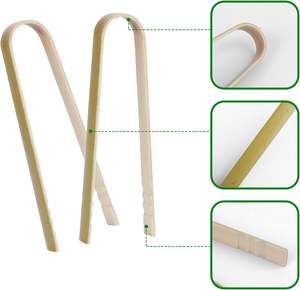Mini pinces en bois ustensiles de cuisine jetables pinces en <span class=keywords><strong>bambou</strong></span> <span class=keywords><strong>pince</strong></span> de cuisson pour cuisinier <span class=keywords><strong>pince</strong></span> à pain en <span class=keywords><strong>bambou</strong></span> - Product Image 3
