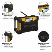 Haut-parleur Bluetooth robuste pour chantier, radio FM sans fil, usage intensif pour batterie d'outil 18V