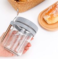 Pot en verre Mason pour Overnight Oats avec couvercle et cuillère, 350 ml, grande capacité, récipient de stockage alimentaire hermétique portable pour la cuisine