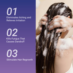Shampoo antifongique pour le soin du cuir chevelu, pour les irritations, la sécheresse et les pellicules, formule à base de plantes, apaise le cuir chevelu sec et irrité - Product Image 3