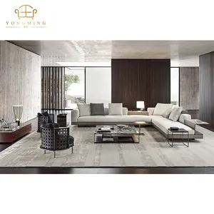 Personnalisation de la villa ensemble de canapés de meubles de salon modernes meubles de maison canapé en tissu en forme de L