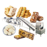 Machine de fabrication de barres de riz, de bonbons et de noix Ligne de production de barres de céréales à énergie protéique avec machine de coupe et d'emballage