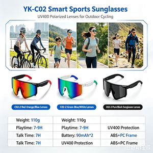 Lunettes de soleil intelligentes YK-C02-2 avec protection UV, longue durée de vie de <span class=keywords><strong>la</strong></span> batterie, audio, toutes saisons, pour <span class=keywords><strong>la</strong></span> randonnée, <span class=keywords><strong>la</strong></span> pêche, <span class=keywords><strong>la</strong></span> course <span class=keywords><strong>à</strong></span> pied - Product Image 2