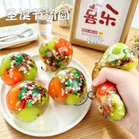 Jouet anti-stress en TPR souple, boule à presser en forme de pomme de Noël, scintillante et cristalline, pour la vente en gros