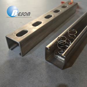 Tùy chỉnh mạ kẽm strut C kênh 41x41 hoặc 41x21 unistrut điện Ống dẫn ống rãnh đường sắt năng lượng mặt trời gắn hệ thống - Product Image 4