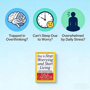 Cómo dejar de preocuparse y empezar a vivir de la manera más saludable, de Dale <span class=keywords><strong>Carnegie</strong></span>, libro de lectura sobre gestión de las emociones negativas y bienestar mental - Product Image 2