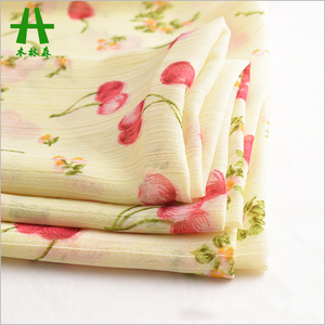 Mulinsen Textile Cherry Design 100% Polyester Nhăn Chiffon Yoryu Vải In Nhẹ - Product Image 1