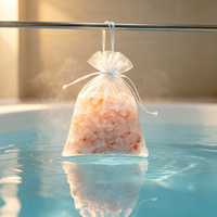Sachet de sel de bain himalayen aux fleurs séchées naturelles Brinelume, en organza avec cordon de serrage, aromathérapie, soin corporel, bain relaxant, marque privée