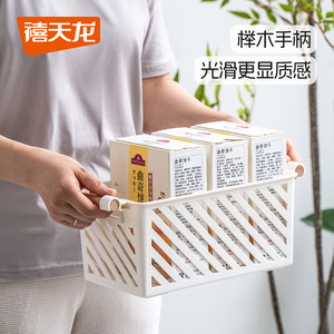 Xitianlong <b>Storage</b> Basket Rectangle Plastic With Handle For <b>Kitchen</b> Food Organization - Product Image 4