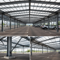 Garage pour voiture en structure acier à installation rapide, abri de stockage préfabriqué en acier pour usage résidentiel et commercial