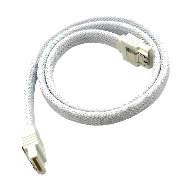 50CM 6Gb/s SSD 90 Degree Right Angle Nylon Sleeved White Black Red Blue Green HDD Cord Line SATA 3.0 III SATA3 7pin Data Cable