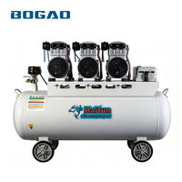 Compresseur d'air commercial silencieux BOGAO 3 kW sans huile 150 L Compresor De Aire 100 Litros avec trois têtes de pompe