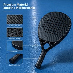 Raqueta de Pádel HYM 12K de Carbono con Superficie Brillante, Forma de Diamante, 38 mm, 360 g, Núcleo de EVA, Profesional, Personalizada, Venta al por Mayor - Product Image 3