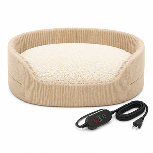 Lit pour animaux de compagnie en velours côtelé rond ZT avec fonction chauffante pour chiens, tapis chaud d'hiver, couleur unie, style moderne, lavable à la main - Product Image 2