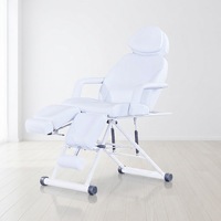 Fauteuil Podologique Portable à Réglage Manuel pour Salon de Manucure, Pédicure et Spa, Silla De Podologa avec Extension Repose-Pieds