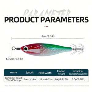 Topline Glow Squid Jig Hook Appât <span class=keywords><strong>de</strong></span> pêche en eau salée, appât artificiel en forme d'œuf, crevettes en bois, leurres <span class=keywords><strong>de</strong></span> pêche en mer, poulpe, <span class=keywords><strong>seiche</strong></span>, calmar - Product Image 6