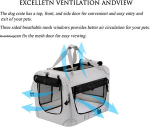Custom Collapsible Foldable Dog Crate for Large Dogs <b>Soft</b> Dog Travel Kennel Crate Cat Carrier Crate Indoor Foldable Dog Crate - Product Image 6