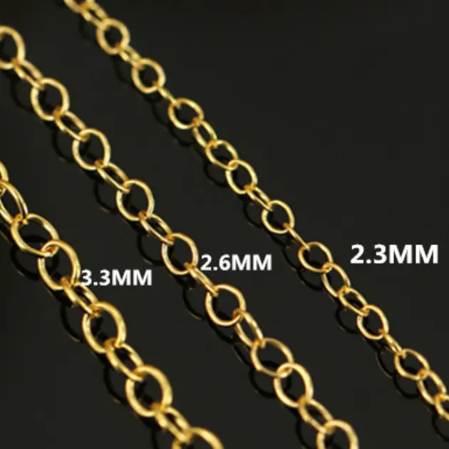 Luxury Jewelry Findings 1/20 14K Gold Filled Link O Chain Permanent Jewelry Multi Sizes Role Chain For DIY Fine Jewelry Making