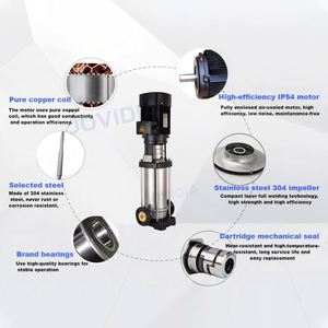 Bomba Centrífuga Vertical Multietapa de Acero Inoxidable, Industrial, de Alta Presión, para Uso Comercial, Bajo Consumo de Energía, 380V/220V - Product Image 3