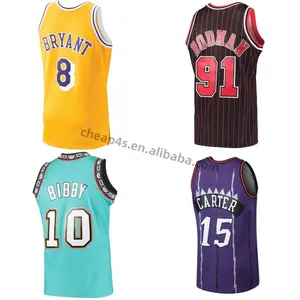 24 # Jersey pria Bola Basket poliester hitam Serpentine Cepat Kering bernapas Jersey dengan angka Basket Jersey