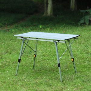 Outdoor Picnic <b>Table</b> <b>Camping</b> Food <b>Storage</b> Aluminum Height Adjustment Folding Easy to Carry Gift for Dad Height Adjustable <b>Table</b> - Product Image 3