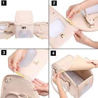 Sac de transport multifonctionnel pour animaux de compagnie, sac à main portable en cuir PU pour chien et chat, sac à bandoulière pour animaux de compagnie pour les voyages en plein air