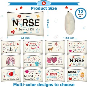 Factory Price <b>Nurse</b> Survival Kit Cosmetic <b>Bag</b> Small Toiletry <b>Bag</b> Medical Theme Cosmetic Pouch for <b>Nurses</b> - Product Image 1