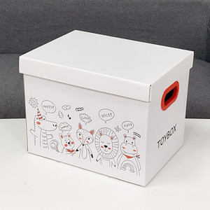 Boîte de rangement en carton pour jouets, vêtements, chaussettes, sous-vêtements et livres pour enfants, grande, haut de gamme, écologique, réutilisable, portable, avec design gratuit - Product Image 3