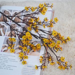 S-1013 Vente en gros de fleurs artificielles de <span class=keywords><strong>jasmin</strong></span> d'hiver colorées en soie de haute qualité, personnalisables, 50 cm, pour le Nouvel An - Product Image 3