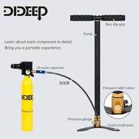 Pompe à air manuelle haute pression en acier inoxydable, légère, portable et durable, 30Mpa 4500PSI pour réservoir PCP et équipement de plongée