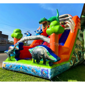 Château gonflable <span class=keywords><strong>dinosaure</strong></span> unisexe en PVC commercial avec toboggan et piscine, aire de jeux extérieure, jouet rebondissant pour enfants - Product Image 3