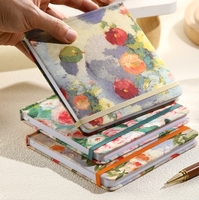 Carnet à spirale carré B5, couverture en tissu, pages vierges épaisses 160g, idéal pour étudiants et cadeaux