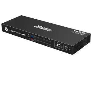 TESmart OEM/ODM KVM HDMI 스위치 16X1USB 2.0 허브 랙 마운트 자동 스캔 비디오 스위처 키보드 단축키 RS232 EDID 4K60hz KVM 스위치