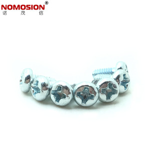 Tornillo de Cabeza Redonda con Ranura Cruzada NOMOSION M3x6, Hierro Galvanizado en Azul, Rosca Métrica Estándar - Product Image 1