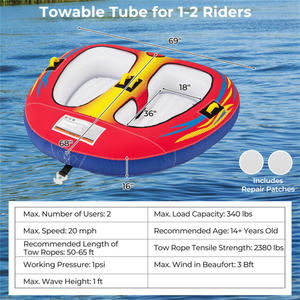 Drainage Included Inflatable <b>Towable</b> Tube for Boating - Product Image 3