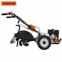 Tractor de Gasolina 4x4 con Rotocultivador, Arranque Eléctrico para Granjas Grandes, 212CC, Personalizado OEM ODM, Estructura Reforzada