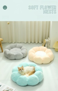 Cama de Peluche Ecológica y Suave para Mascotas, Diseño de Princesa, para Perros y Gatos, con Patrón Sólido - Product Image 5