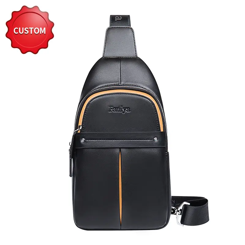 Customized Sling Backpack Chest Genuine Leather Shoulder Travel Messengers Male Bag Man Crossbody Bags Shoulder Men Bags