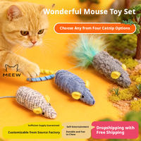 Ensemble de 3 jouets pour chat en forme de souris, jouet interactif à la catnip pour chaton, pour l'auto-amusement