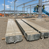 Système de construction moderne et durable en acier au carbone galvanisé à chaud, avec poutres en H pré-percées pour portails, colonnes et travées
