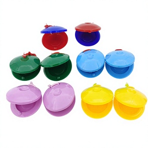 Castañuelas de Plástico al por Mayor para Niños, Instrumento de Percusión Orff, Clapper Redondo, Juguete Musical de Educación Temprana para Bebés - Product Image 1