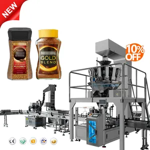 Yüksek kaliteli otomatik kahve çekirdeği granül paketleme makinesi kahve Can şişe doldurma kapaklama makinesi paketleme hattı