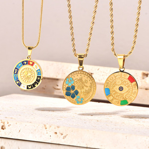 Bán buôn thép không gỉ ác của mắt biểu tượng may mắn mặt dây chuyền vòng cổ đặc biệt mô Hình May Mắn mắt Vòng cổ cho phụ nữ cô gái - Product Image 1