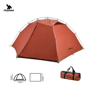 HISPEED Tente de randonnée en montagne 3 pôles coupe-vent PU3000mm Tente de randonnée ultra légère pour 1 personne