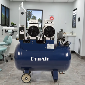 Compressore d'aria silenzioso medico dentale 1500W 50L pompa dell'aria silenziosa olio libero 115PSI 110V/220V serbatoio in acciaio - Product Image 4