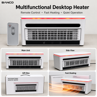 Chauffage électrique BANCO pour le printemps et la saison humide, mode ventilateur en céramique PTC et télécommande silencieuse pour la maison et le bureau
