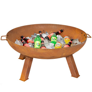 Smokeless Corten Steel Fire Pit Bowl with Stand Customizable Sizes for Outdoor Cooking & <b>Camping</b> Portable Rustic Patio Decor - Product Image 1