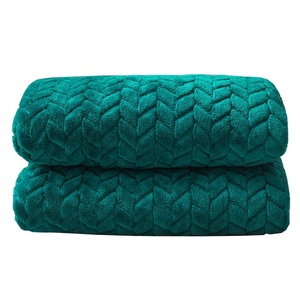 Couverture en molleton de flanelle à motif de feuilles en <span class=keywords><strong>jacquard</strong></span> doux et léger - Product Image 2