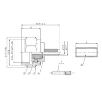 Conector RF Macho F-C-J1.5 de Cobre al por Mayor para Cables RG316 RG174, Conector Tipo F, Conectores F para Coaxial